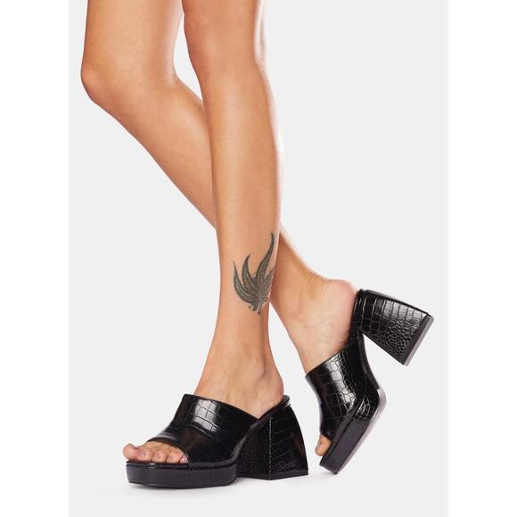Public Desire Shoes - Black crocodile mules
Public desire says size 4
I think they would fit a 7-8